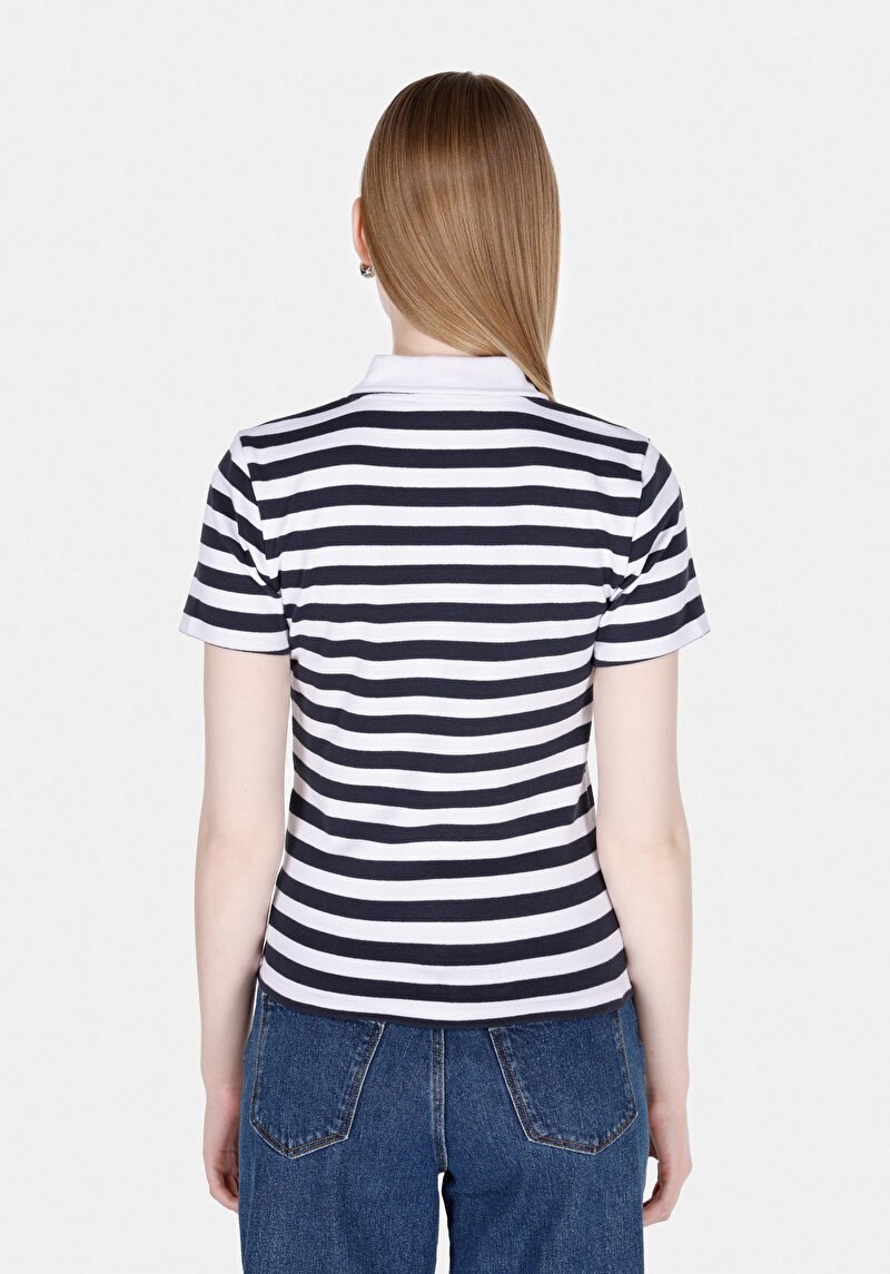 Afișați detalii pentru Tricou Cu Maneca Scurta De Dama Alb Slim Fit  Cl1073835