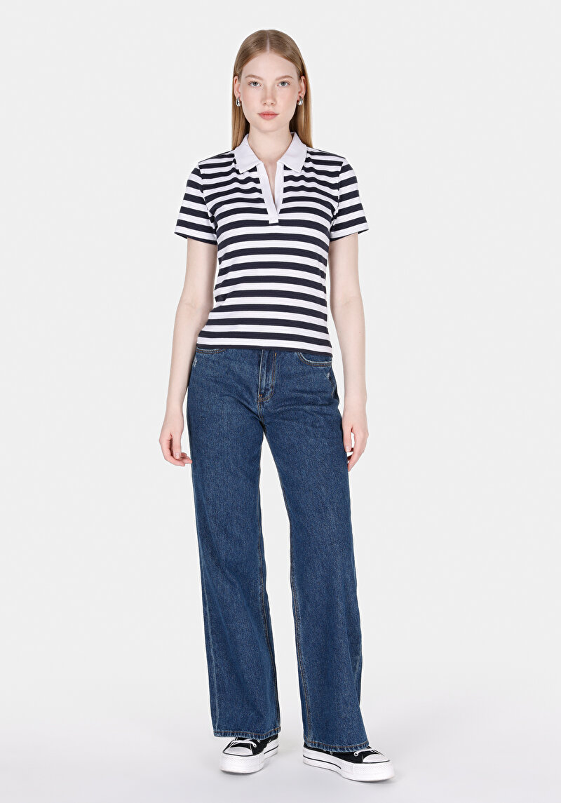 Imagine a Tricou Cu Maneca Scurta De Dama Alb Slim Fit Cl1073835