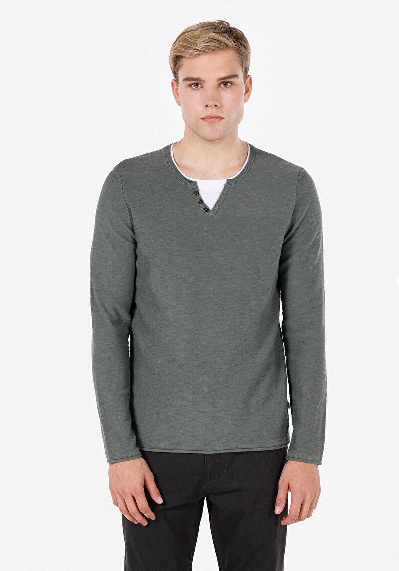 Imagine a Pulover De Barbati Verde Regular Fit  Cl1072755