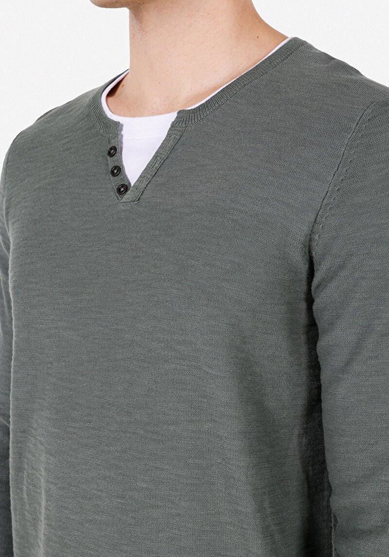 Imagine a Pulover De Barbati Verde Regular Fit Cl1072755