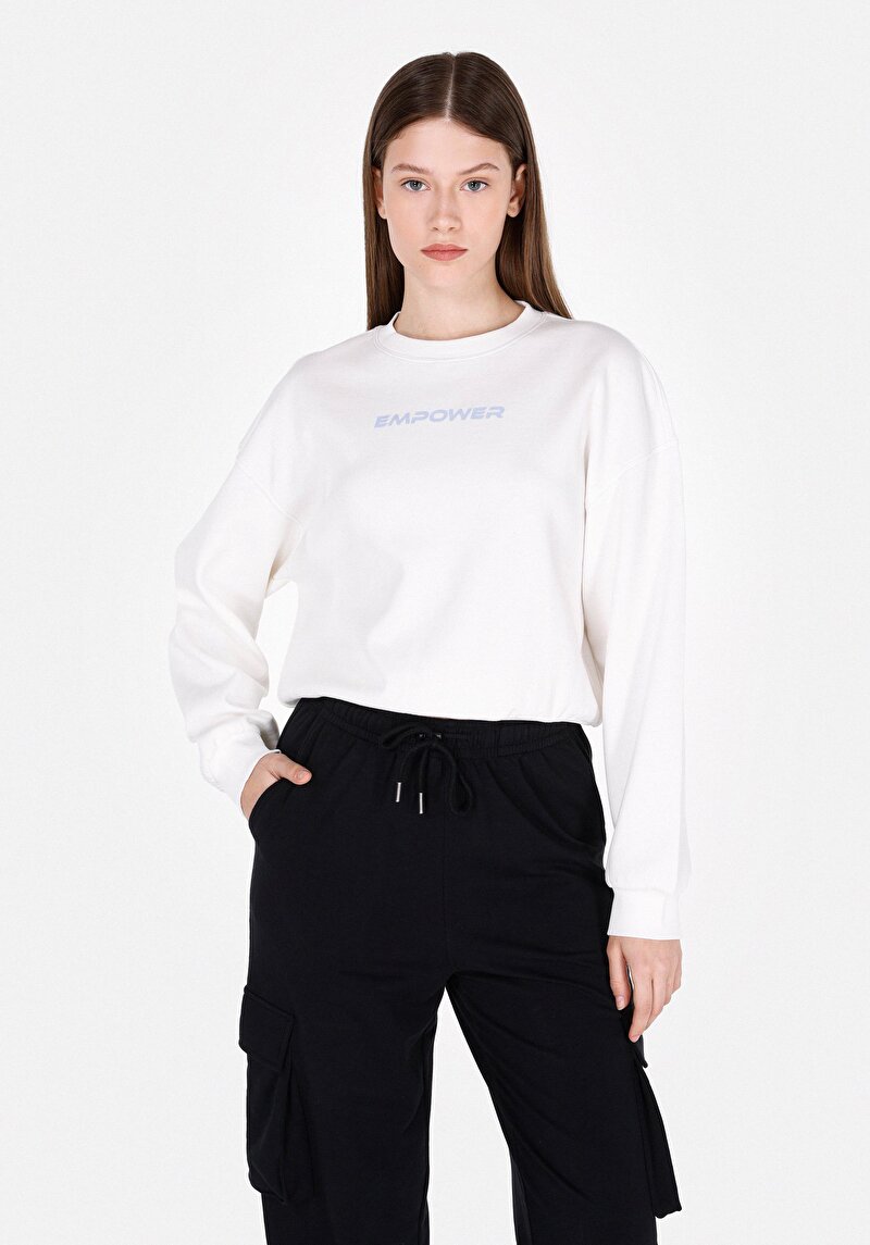 Imagine a Hanorac / Bluza De Dama Alb Regular Fit  Cl1073251