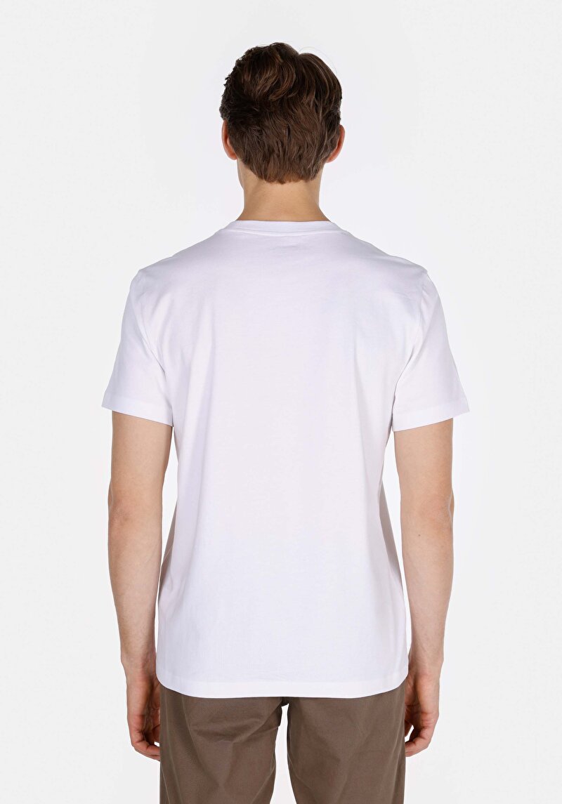 Afișați detalii pentru Tricou Cu Maneca Scurta De Barbati Alb Regular Fit  Cl1072847