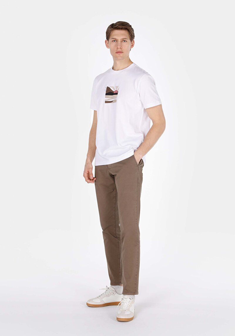 Afișați detalii pentru Tricou Cu Maneca Scurta De Barbati Alb Regular Fit  Cl1072847