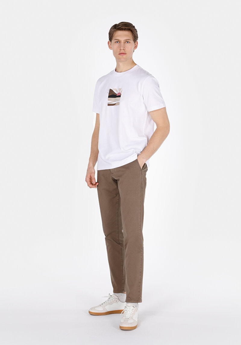 Imagine a Tricou Cu Maneca Scurta De Barbati Alb Regular Fit Cl1072847