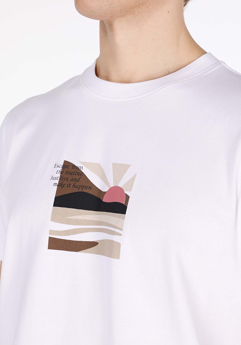 Afișați detalii pentru Tricou Cu Maneca Scurta De Barbati Alb Regular Fit  Cl1072847