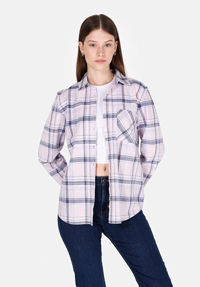 Imagine a Camasa Cu Maneca Lunga De Dama Roz Regular Fit  Cl1073285