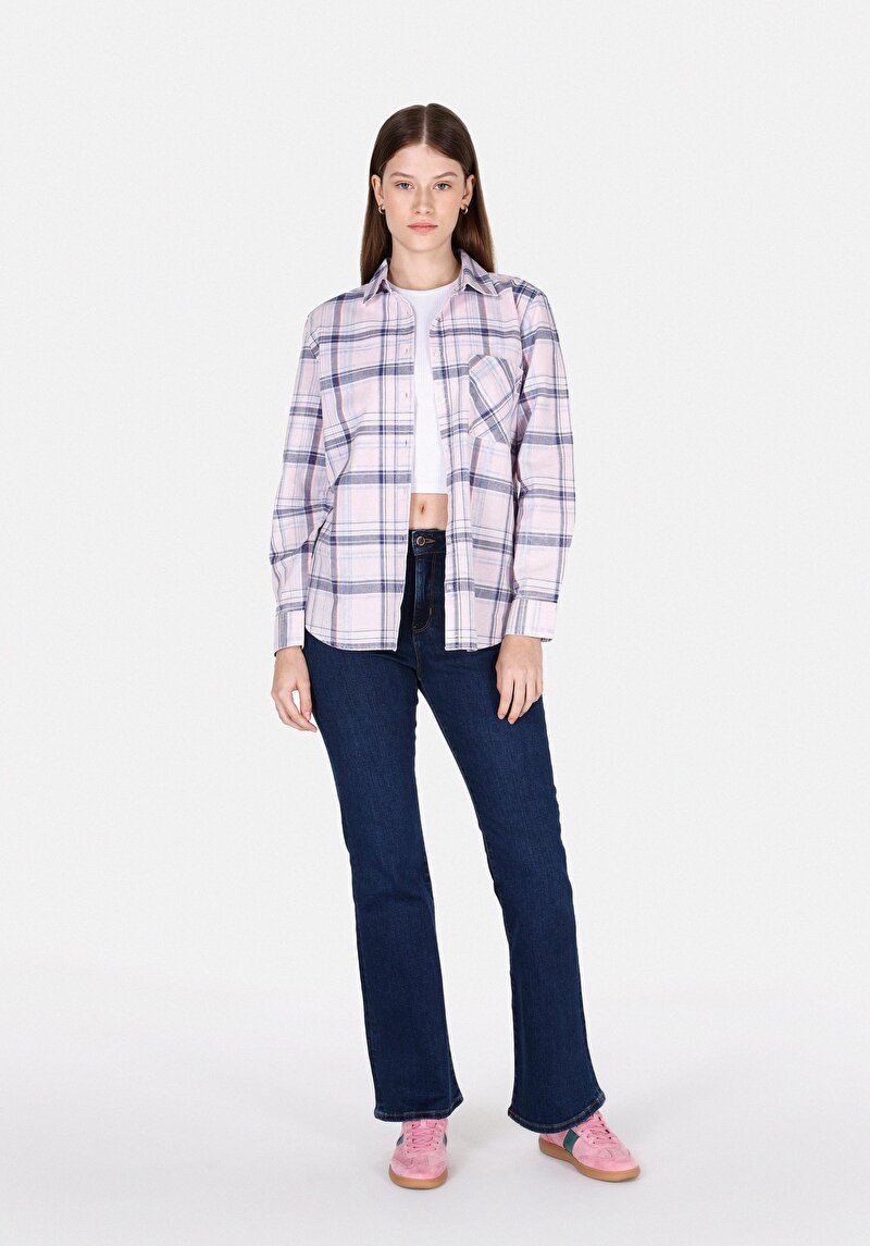 Imagine a Camasa Cu Maneca Lunga De Dama Roz Regular Fit Cl1073285