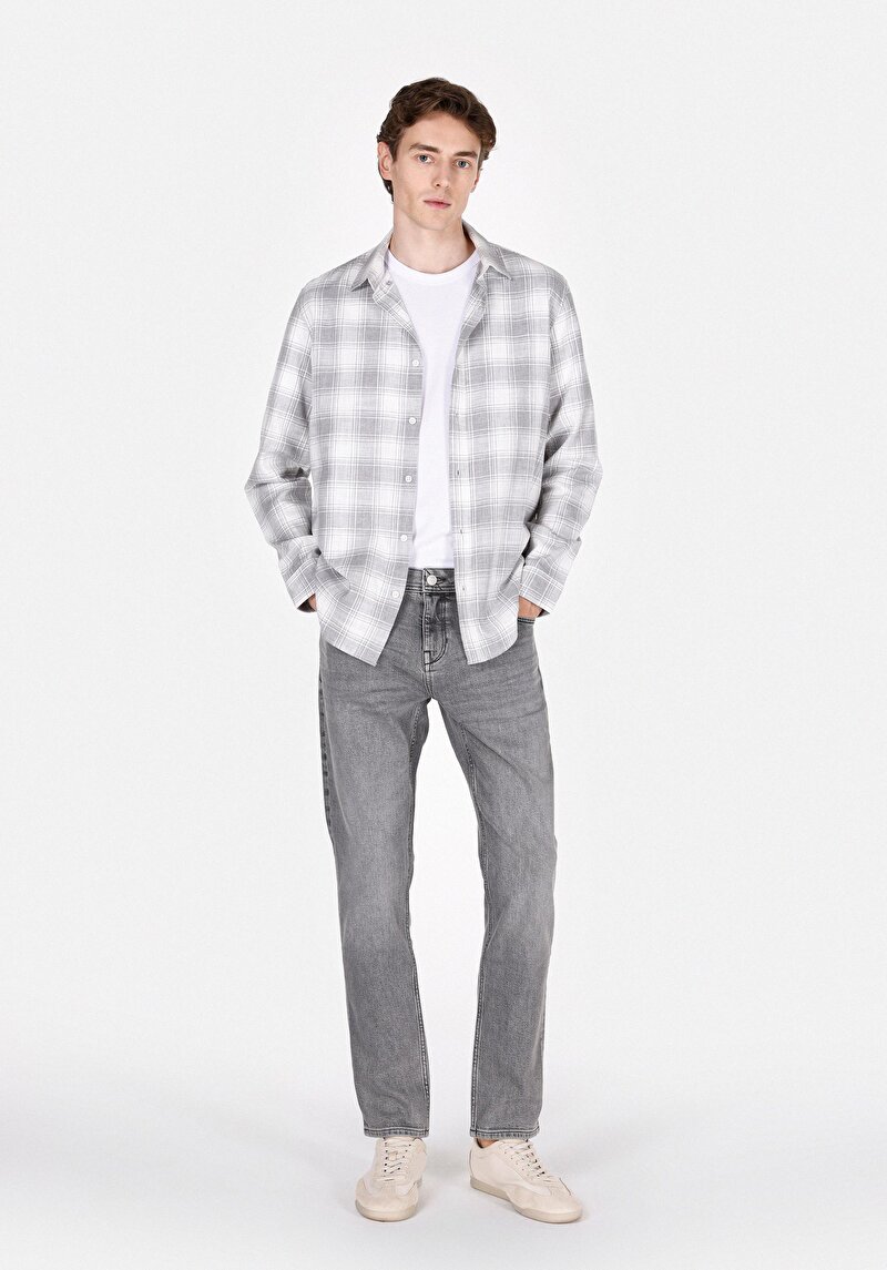 Imagine a Blugi Negri Pentru Bărbați Cu Talie Dreaptă Cu Talie Dreaptă