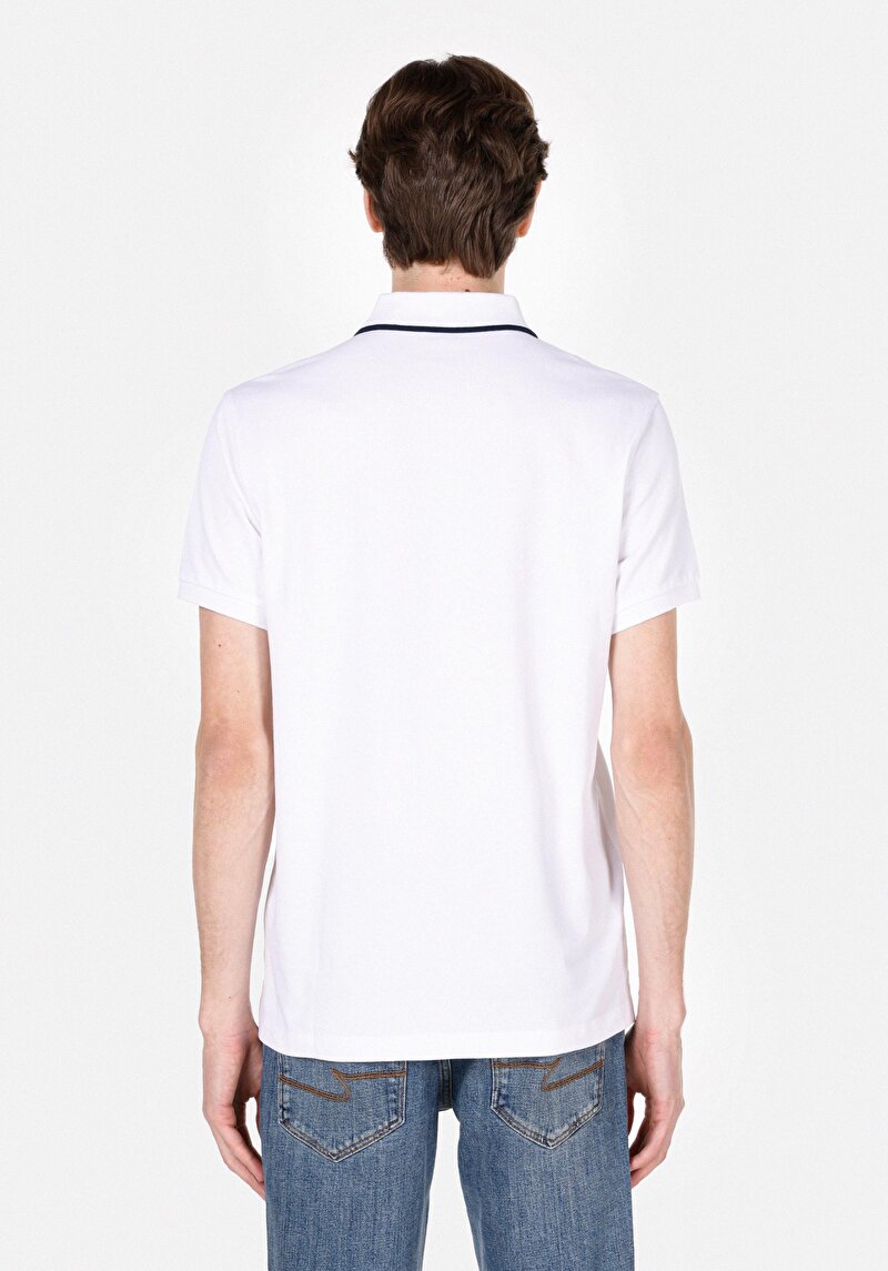 Imagine a Tricou Polo Cu Maneca Scurta De Barbati Alb Regular Fit Cl1073958