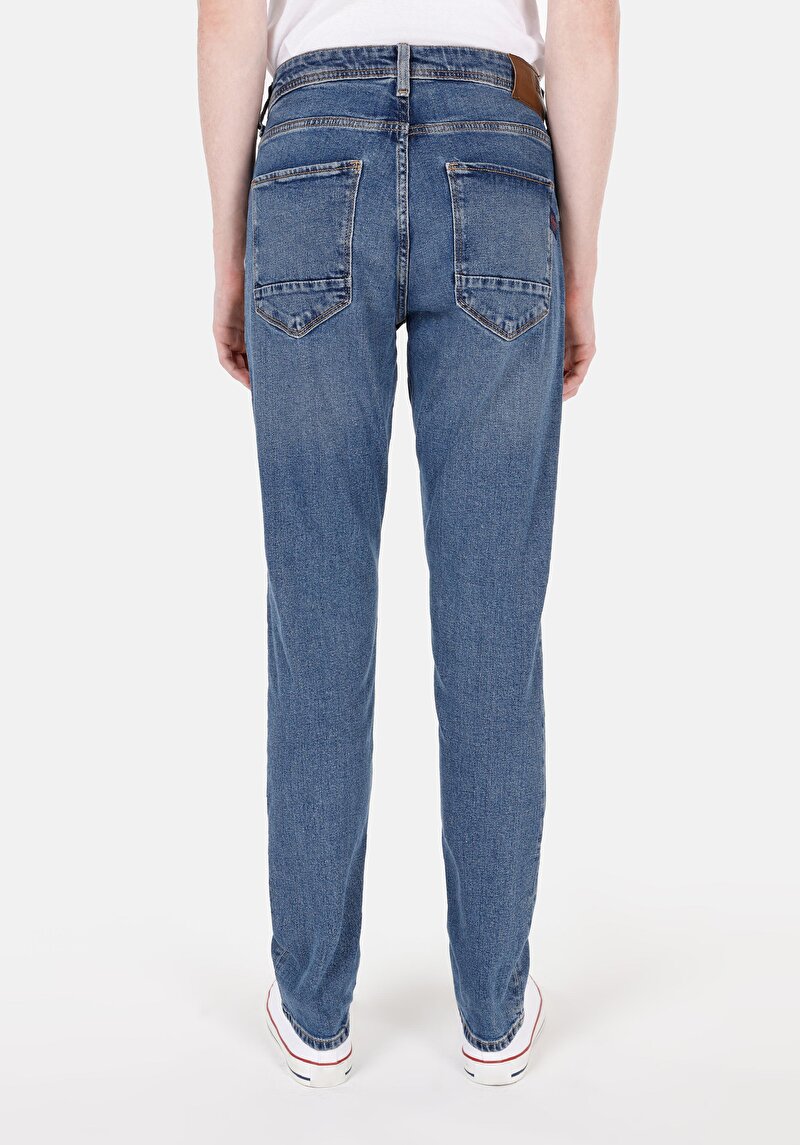 Afișați detalii pentru Blugi Bleumarin Pentru Bărbați Cu Talie Joasă