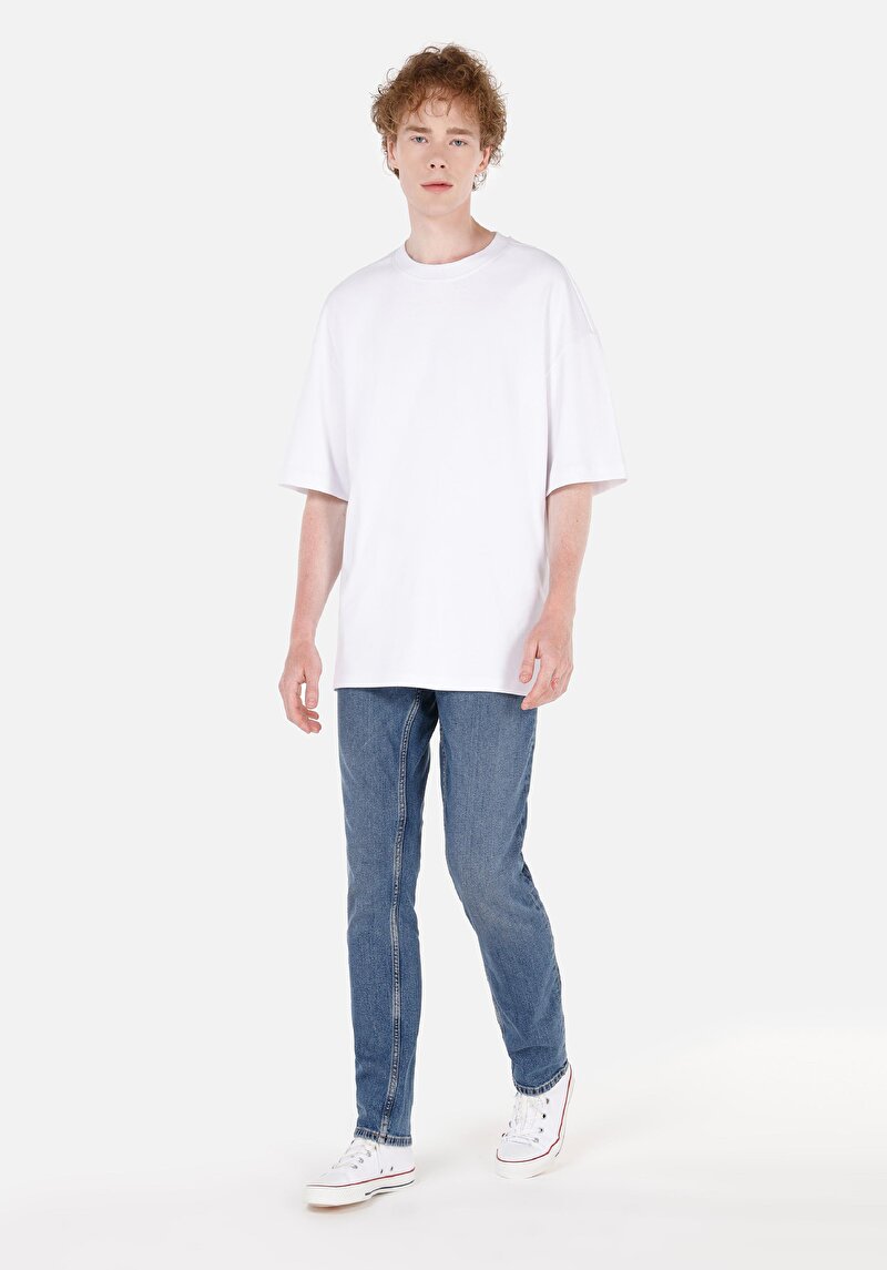 Afișați detalii pentru Blugi Bleumarin Pentru Bărbați Cu Talie Joasă