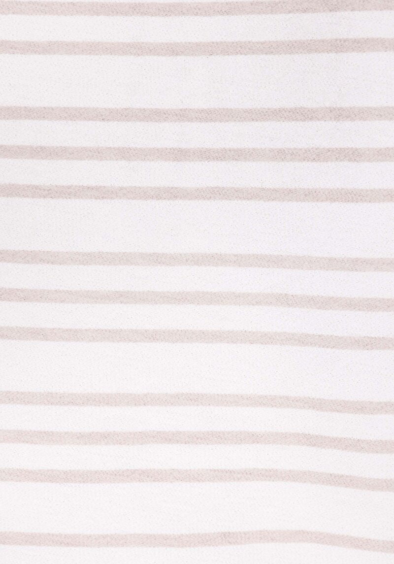 Imagine a Regular Fit Round Neck Striped Bărbați Alb Tricou Cu Mânecă Scurtă