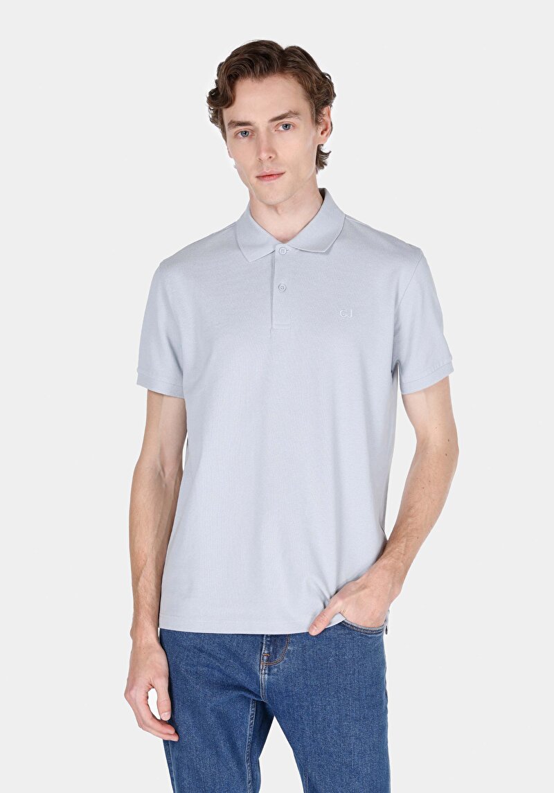 Imagine a Tricou Polo Cu Maneca Scurta De Barbati Albastru Regular Fit Cl1073960