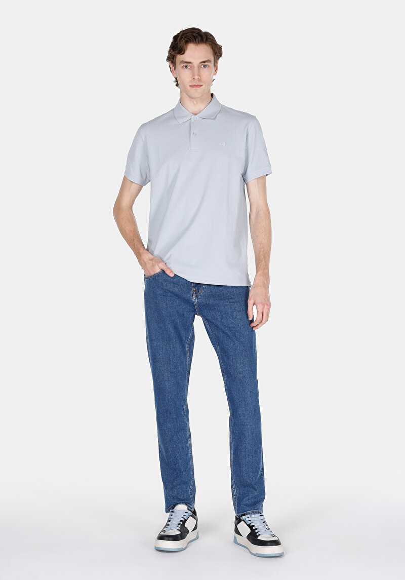 Imagine a Tricou Polo Cu Maneca Scurta De Barbati Albastru Regular Fit Cl1073960