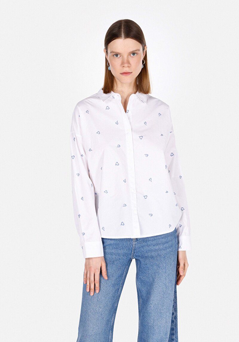 Imagine a Camasa Cu Maneca Lunga De Dama Alb Regular Fit  Cl1073334