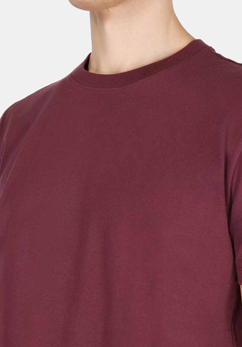 Afișați detalii pentru Regular Fit Round Neck Drept Bărbați Violet Tricou Cu Mânecă Scurtă