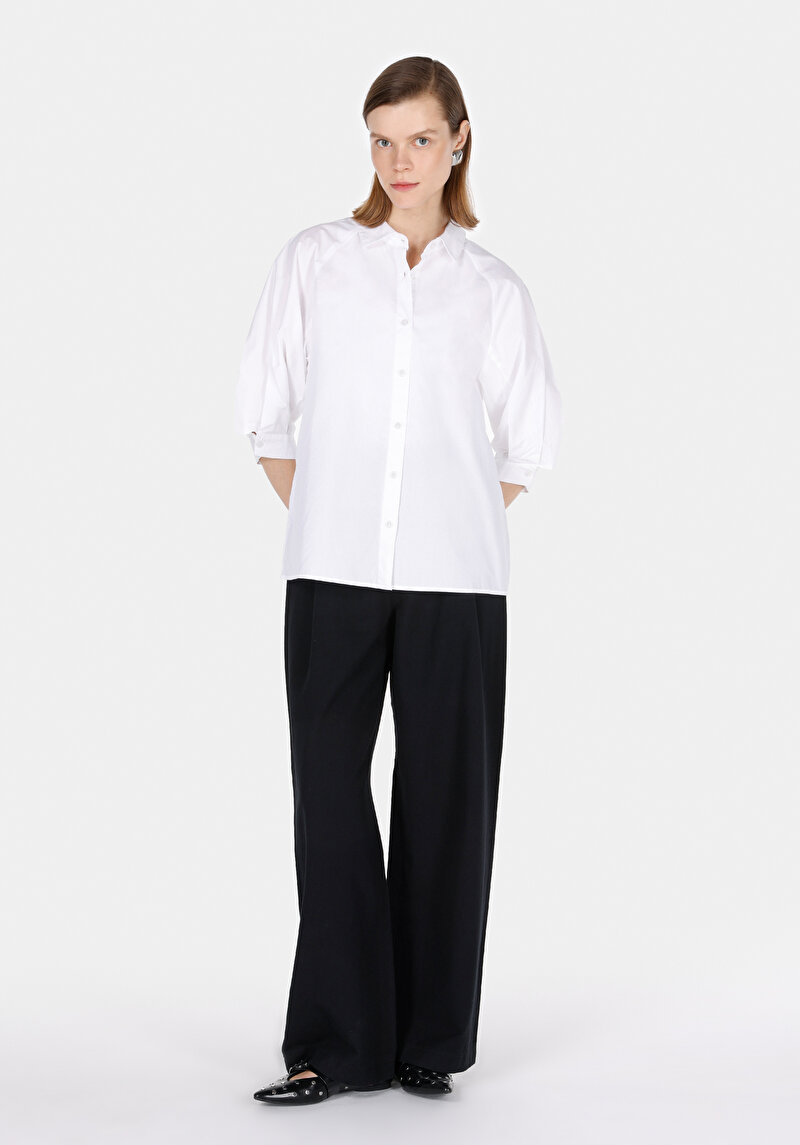 Afișați detalii pentru Camasa Cu Maneca Lunga De Dama Alb Regular Fit  Cl1073336