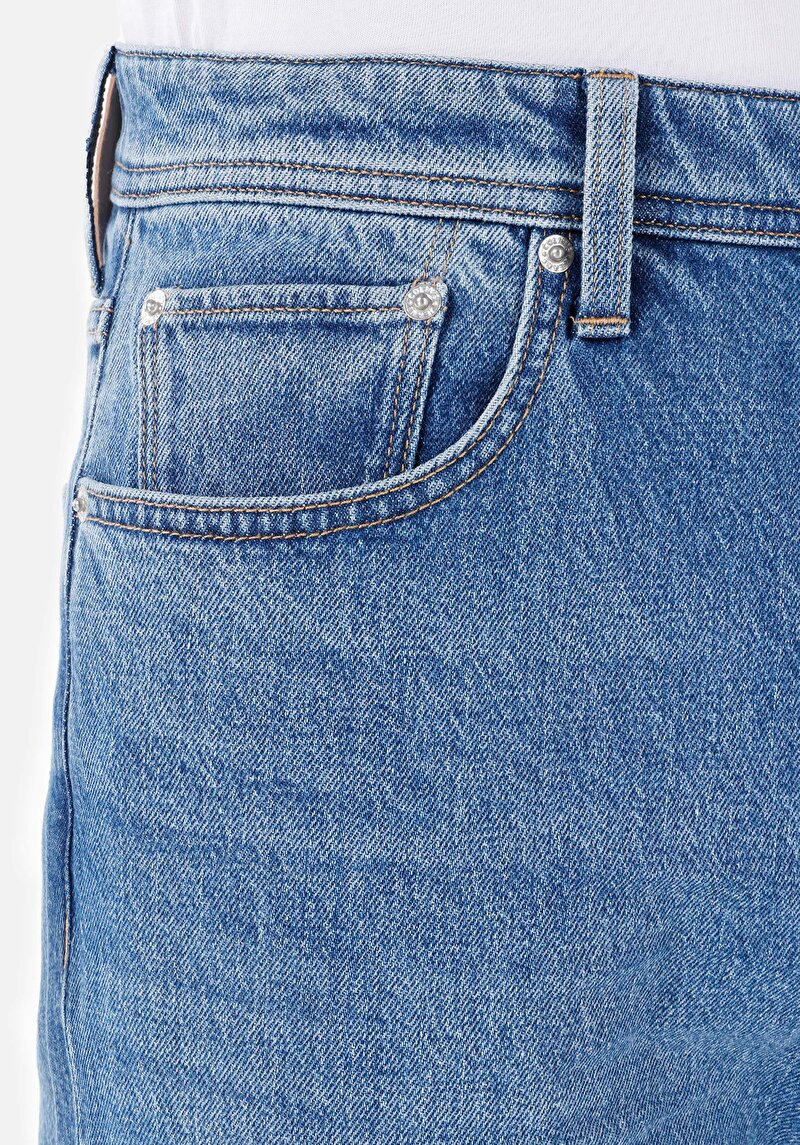 Afișați detalii pentru Pantaloni De Barbati Albastru Baggy Fit  Cl1068674