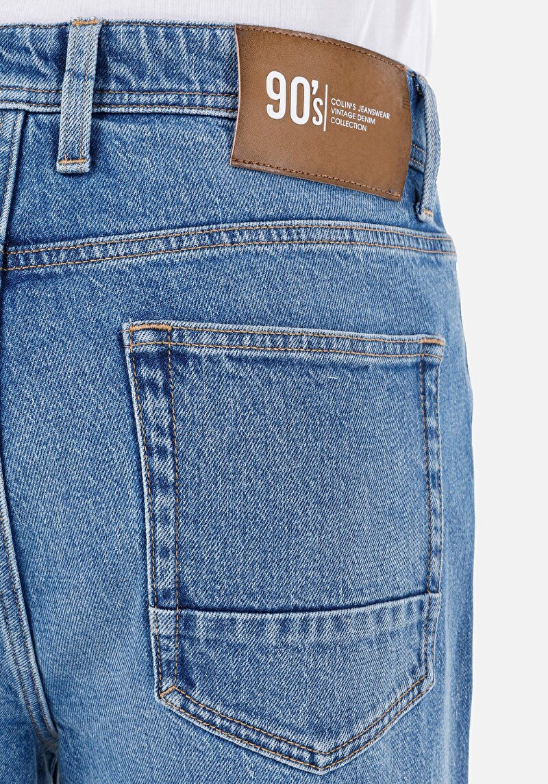 Afișați detalii pentru Pantaloni De Barbati Albastru Baggy Fit  Cl1068674