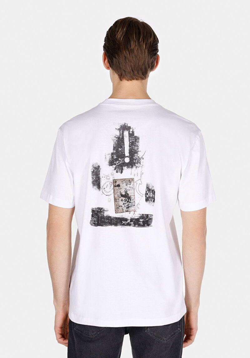 Afișați detalii pentru Tricou Cu Maneca Scurta De Barbati Alb Comfort Fit  Cl1073050