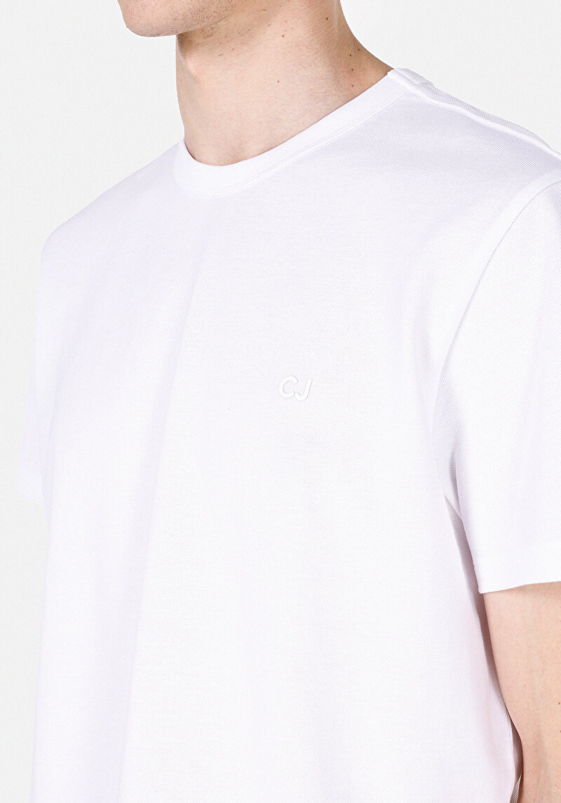 Imagine a Tricou Cu Maneca Scurta De Barbati Alb Regular Fit Cl1073962