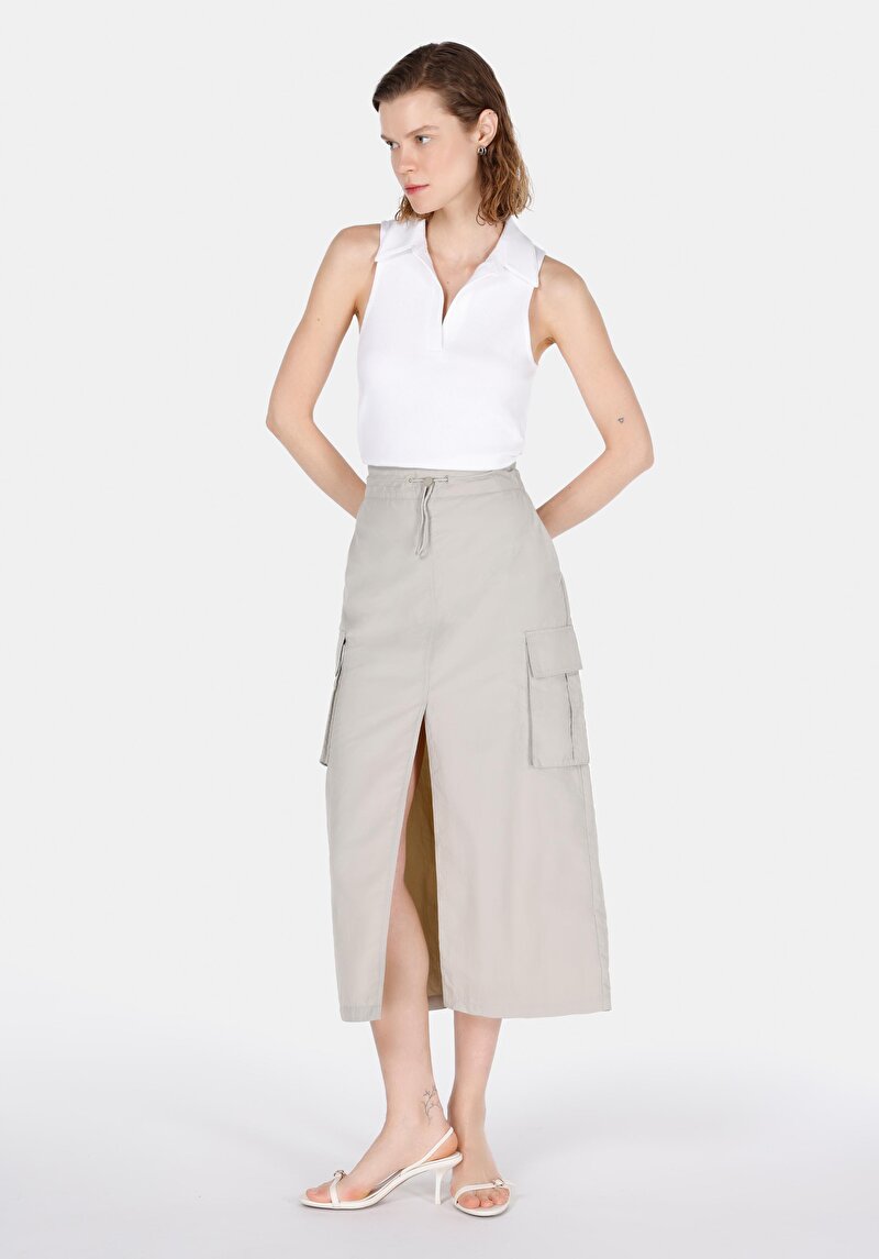 Afișați detalii pentru Maxi Lungime Dreaptă Fermoar Fustă De Piatră Pentru Femei