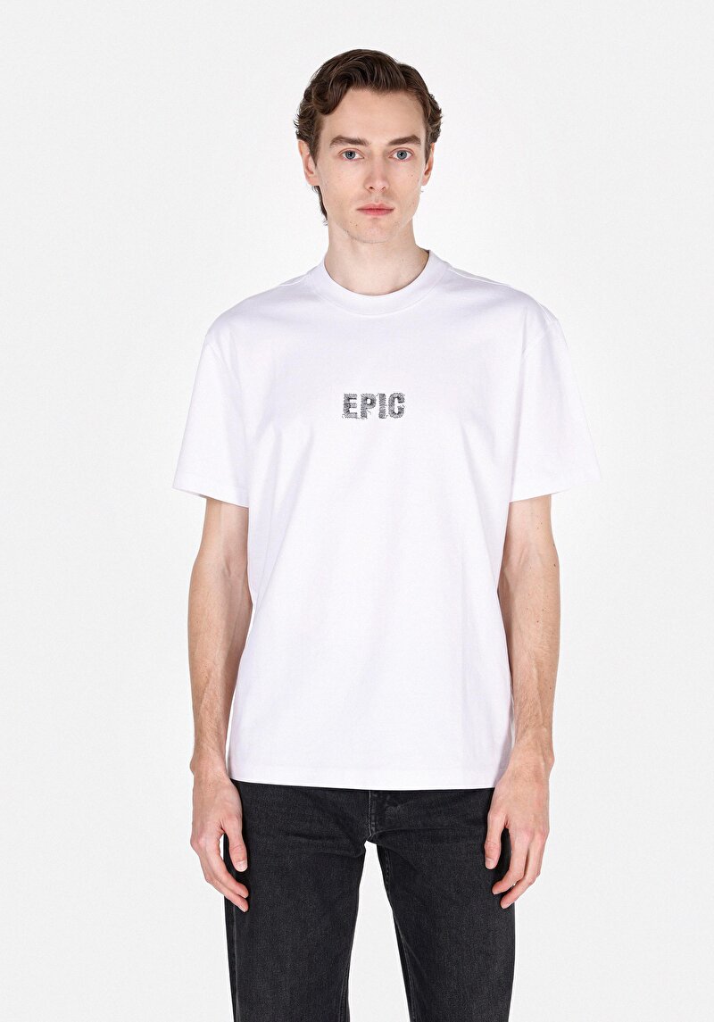 Imagine a Tricou Cu Maneca Scurta De Barbati Alb Comfort Fit Cl1073098