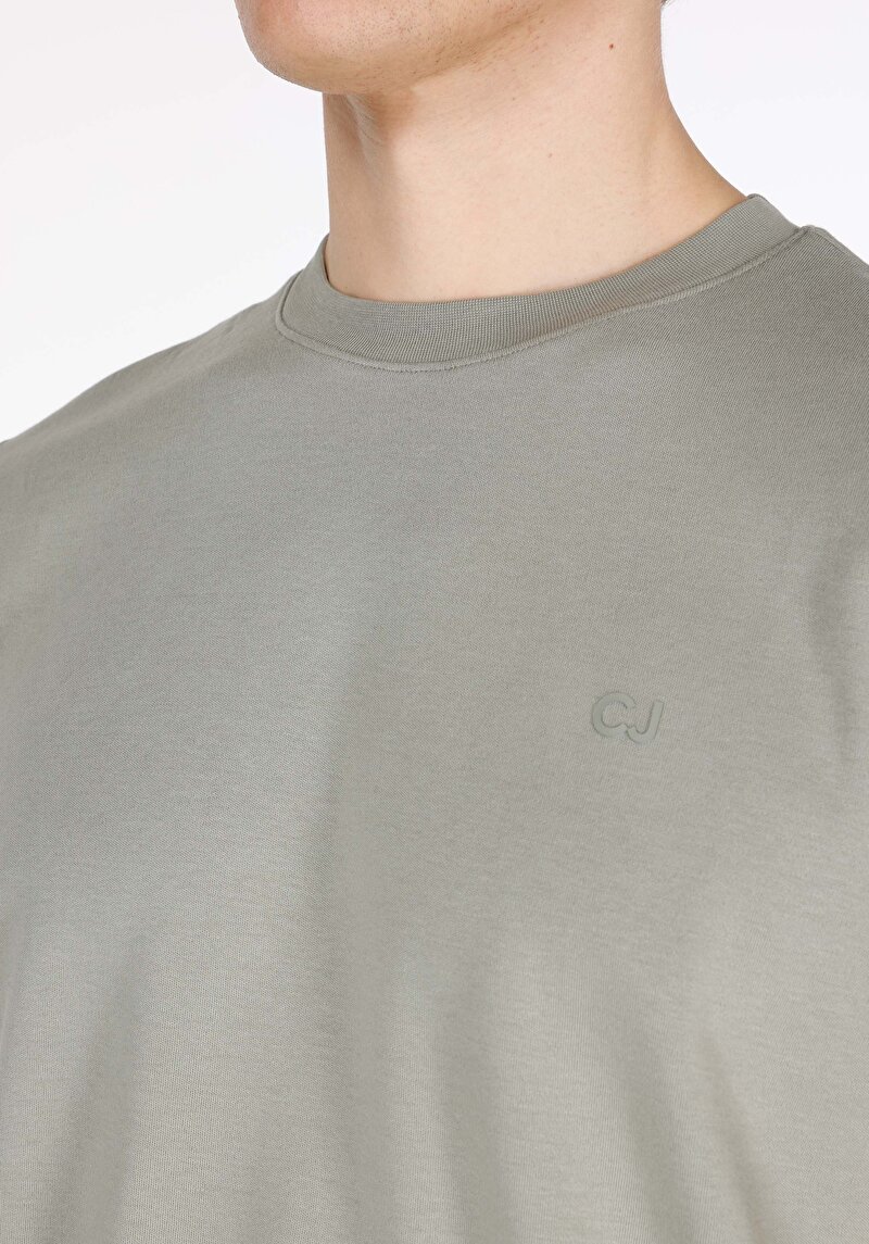 Afișați detalii pentru Regular Fit Round Neck Drept Bărbați Verde Tricou Cu Mânecă Scurtă