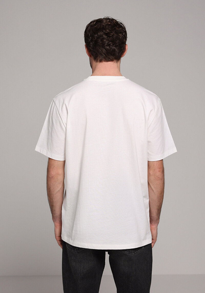 Imagine a Comfort Fit Round Neck Drept Bărbați Alb Short Tricou Cu Mânecă Scurtă