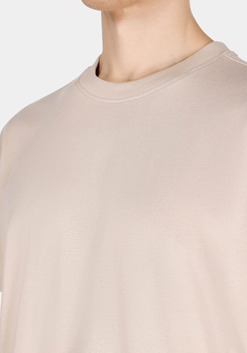 Afișați detalii pentru Confort Fit Round Neck Drept Bărbați Stone Tricou Cu Mânecă Scurtă