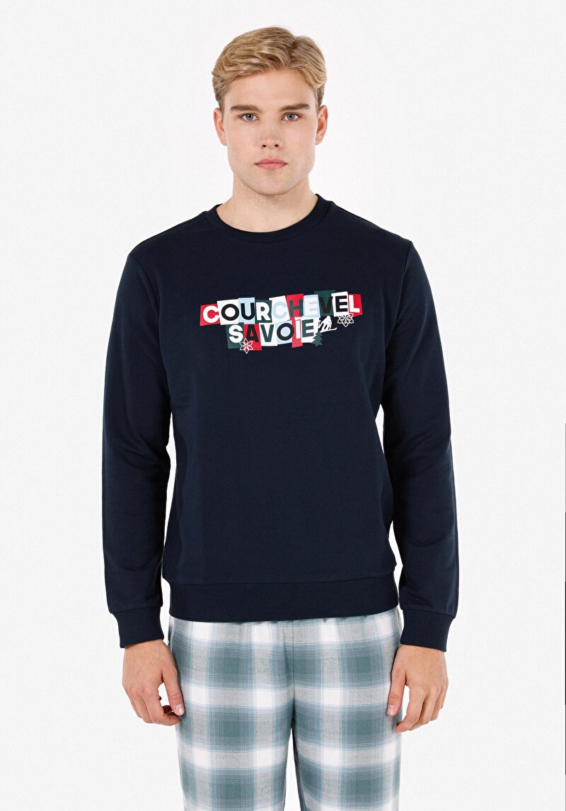 Imagine a Hanorac / Bluza De Barbati Albastru Marin Regular Fit  Cl1071776