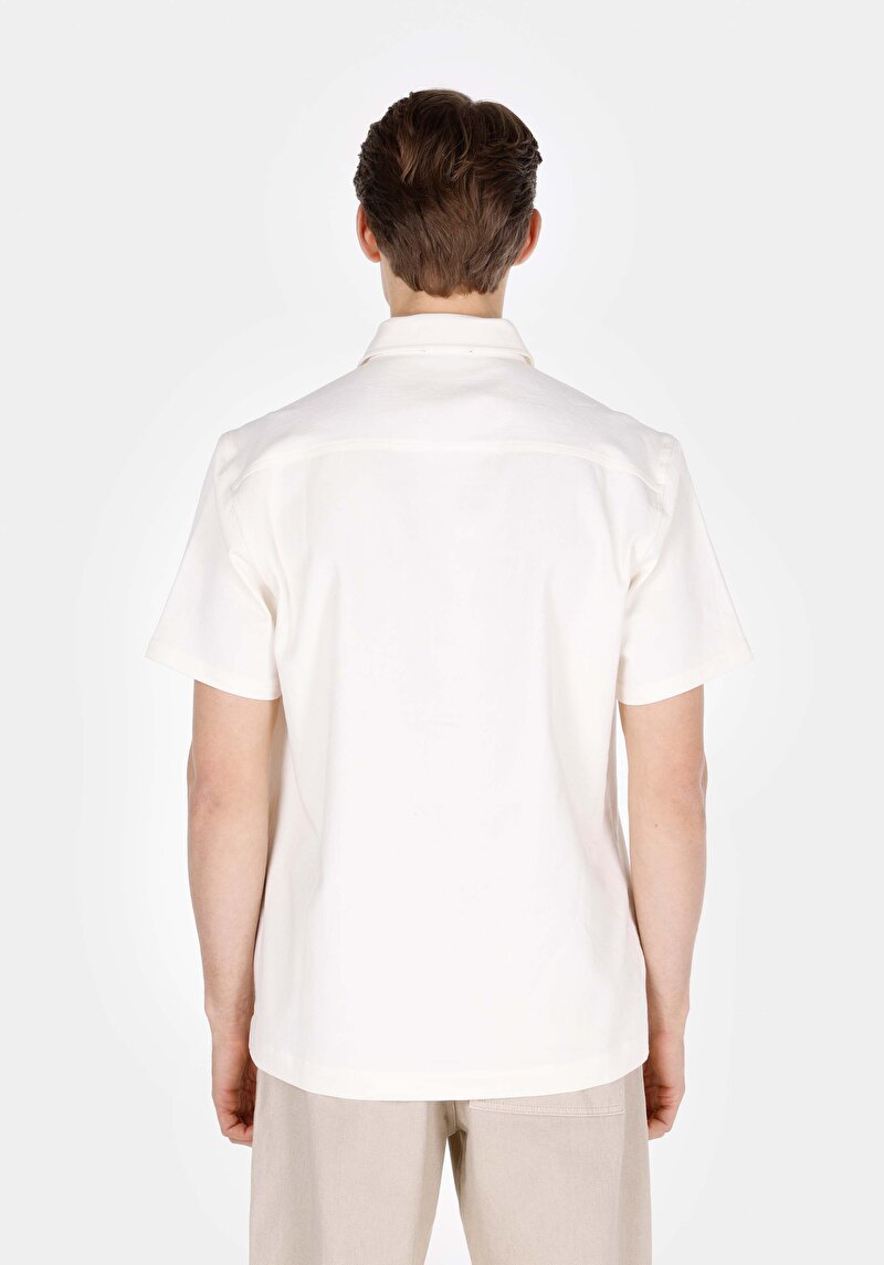 Afișați detalii pentru Camasa Cu Maneca Scurta De Barbati Alb Comfort Fit  Cl1073361