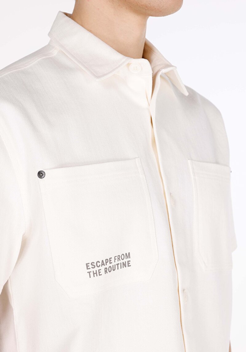 Imagine a Camasa Cu Maneca Scurta De Barbati Alb Comfort Fit Cl1073361