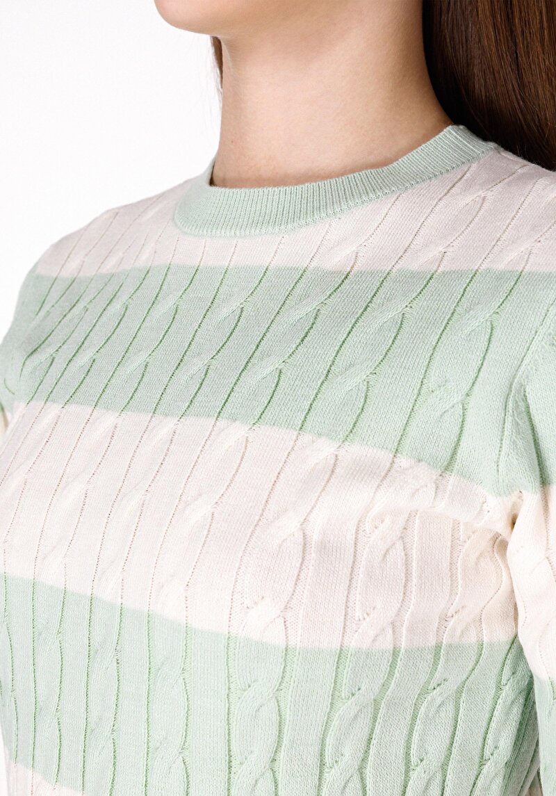 Imagine a Pulover Cu Mâneci Scurte De Dama Verde Slim Fit Cl1073134