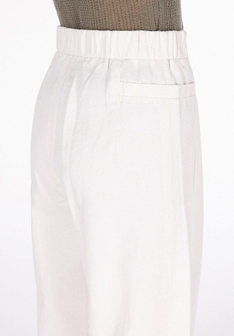 Afișați detalii pentru Regular Fit Talie Talie Pantaloni Largi Pantaloni Albi Pentru Femei