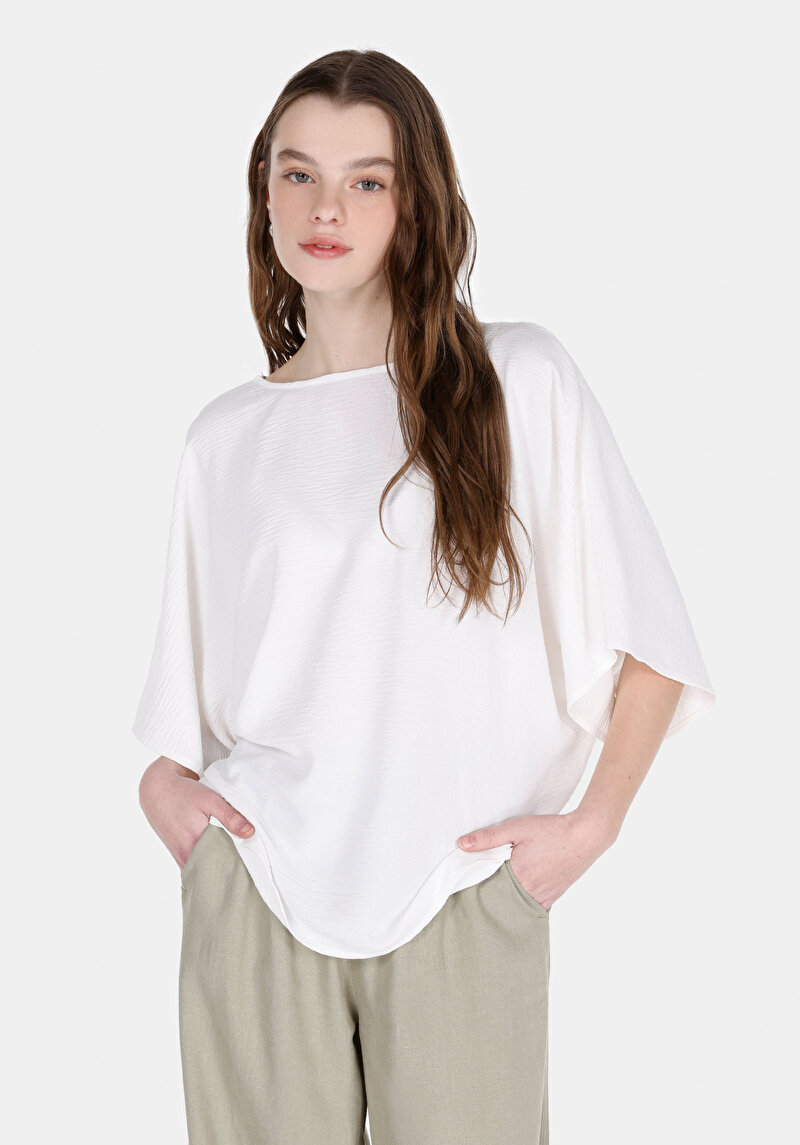 Imagine a Camasa Cu Maneca Scurta De Dama Alb Regular Fit Cl1073374