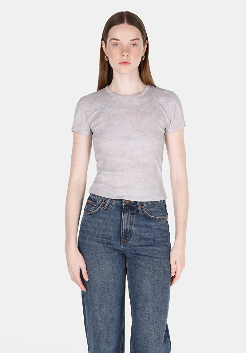 Imagine a Tricou Cu Maneca Scurta De Dama Roz Slim Fit  Cl1073142