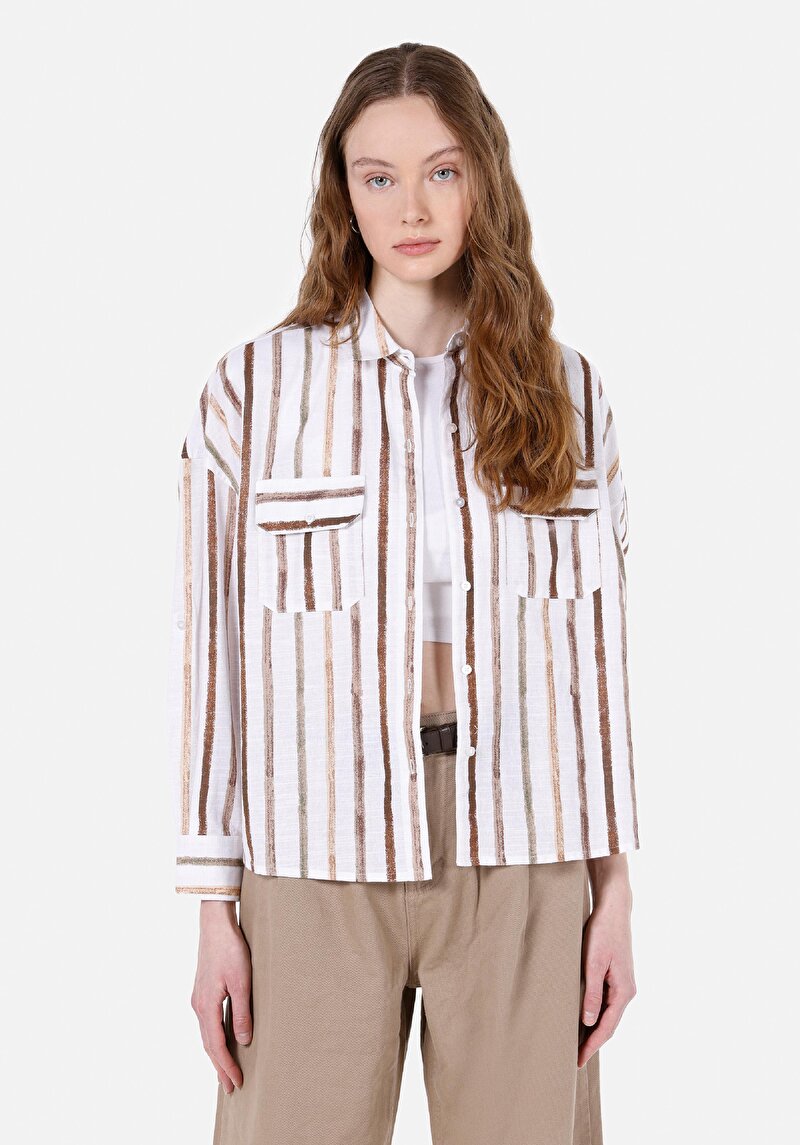 Imagine a Camasa Cu Maneca Lunga De Dama Alb Regular Fit  Cl1071820