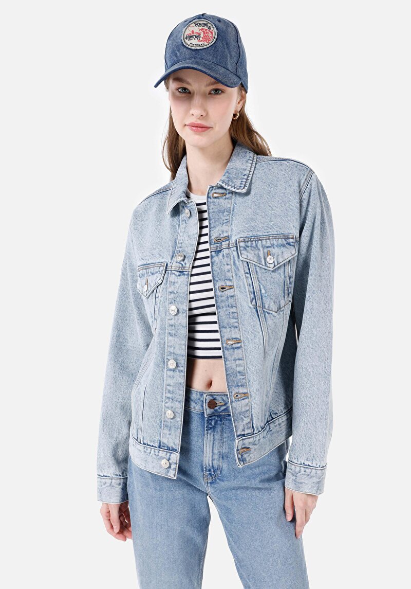 Imagine a Jacheta De Dama Albastru Regular Fit  Cl1069243