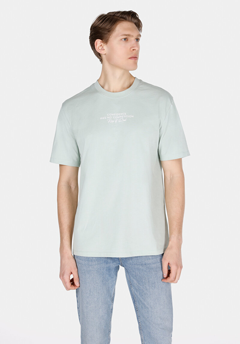 Imagine a Tricou Cu Maneca Scurta De Barbati Verde Comfort Fit Cl1071878