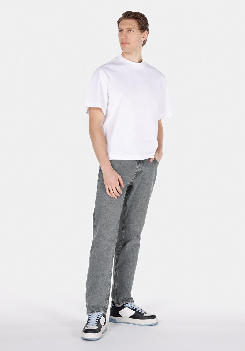 Imagine a Tricou Cu Maneca Scurta De Barbati Alb Boxy Fit Cl1073994