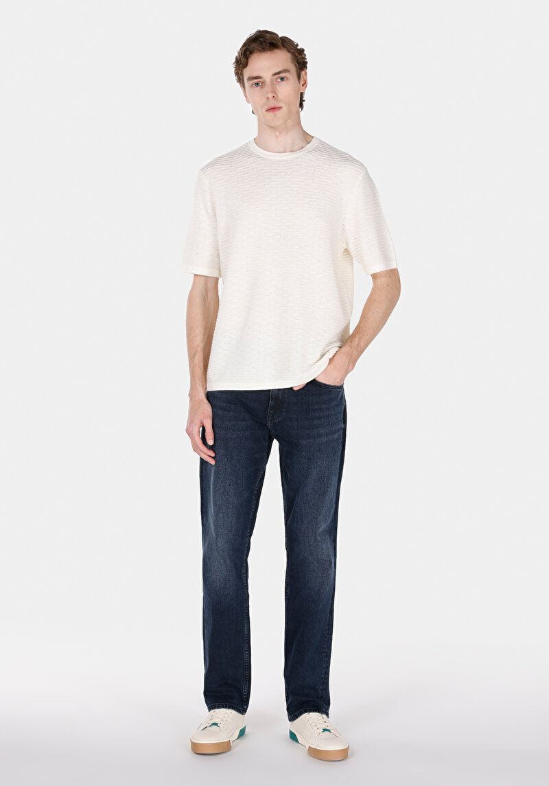 Imagine a Pulover Cu Mâneci Scurte De Barbati Alb Comfort Fit Cl1073996