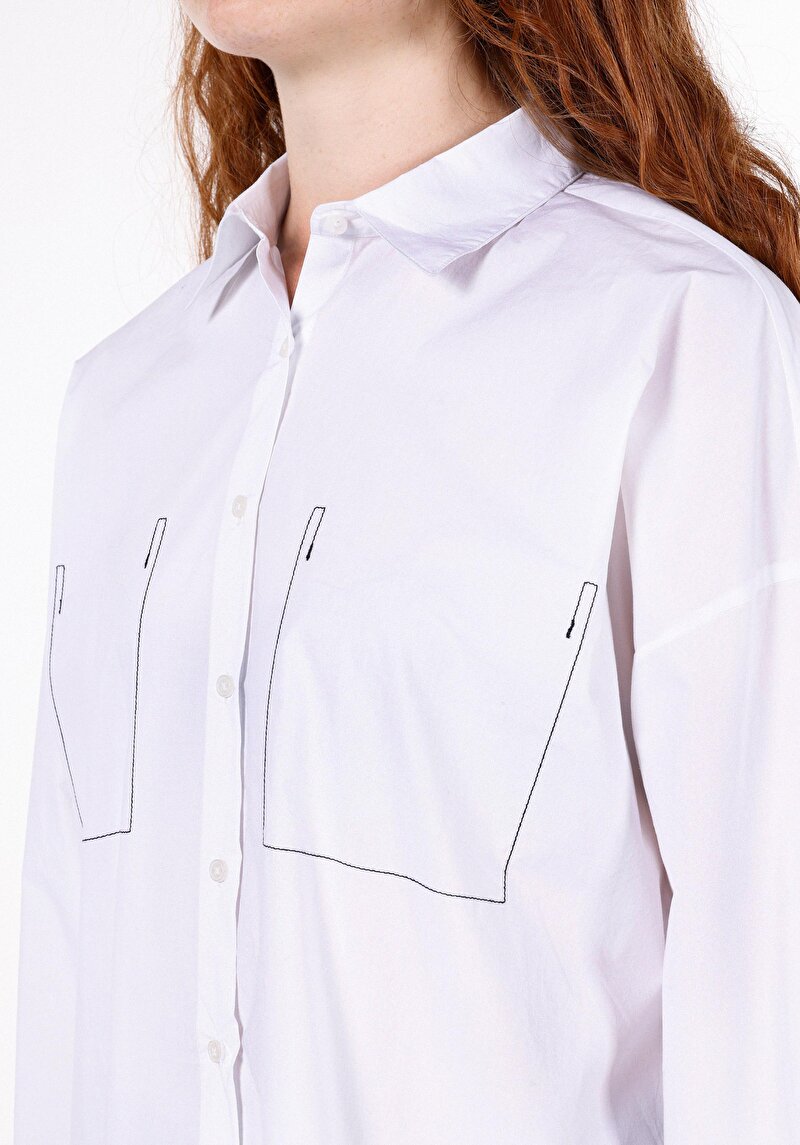 Imagine a Camasa Cu Maneca Lunga De Dama Alb Regular Fit Cl1071912