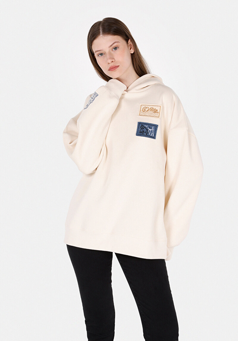 Imagine a Hanorac / Bluza De Dama Ecru Regular Fit Cl1071962