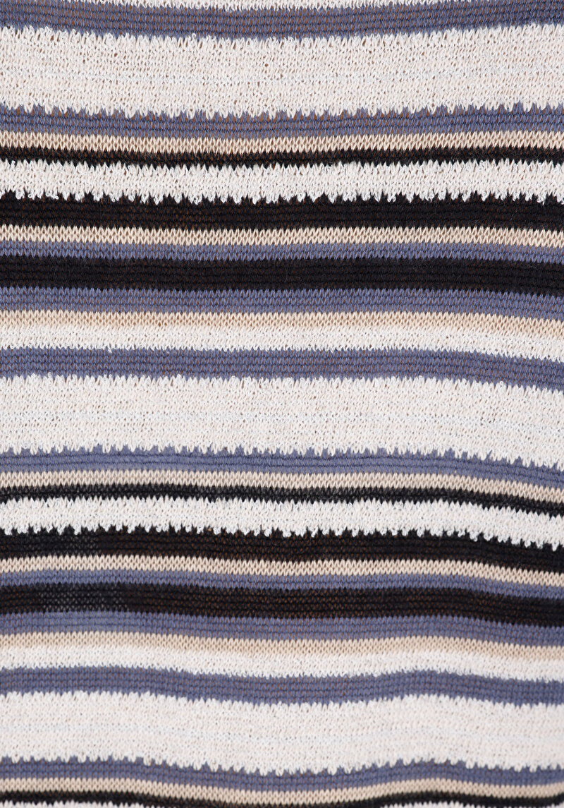 Afișați detalii pentru Regular Fit Round Collar Striped Tricou Cu Mânecă Scurtă Multicolor Pentru Femei