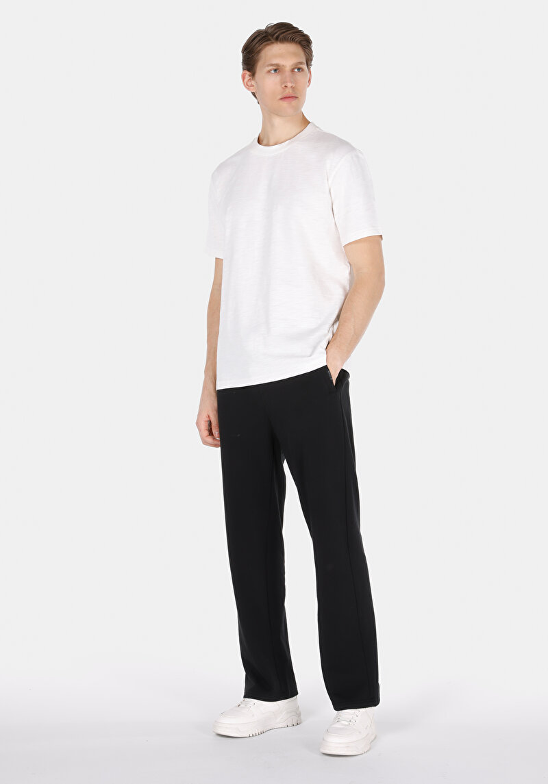 Imagine a Comfort Fit Round Neck Drept Bărbați Alb Short Tricou Cu Mânecă Scurtă