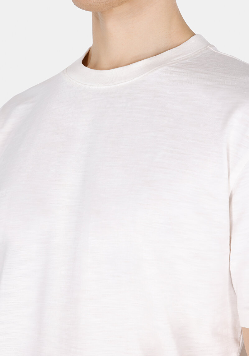 Imagine a Comfort Fit Round Neck Drept Bărbați Alb Short Tricou Cu Mânecă Scurtă