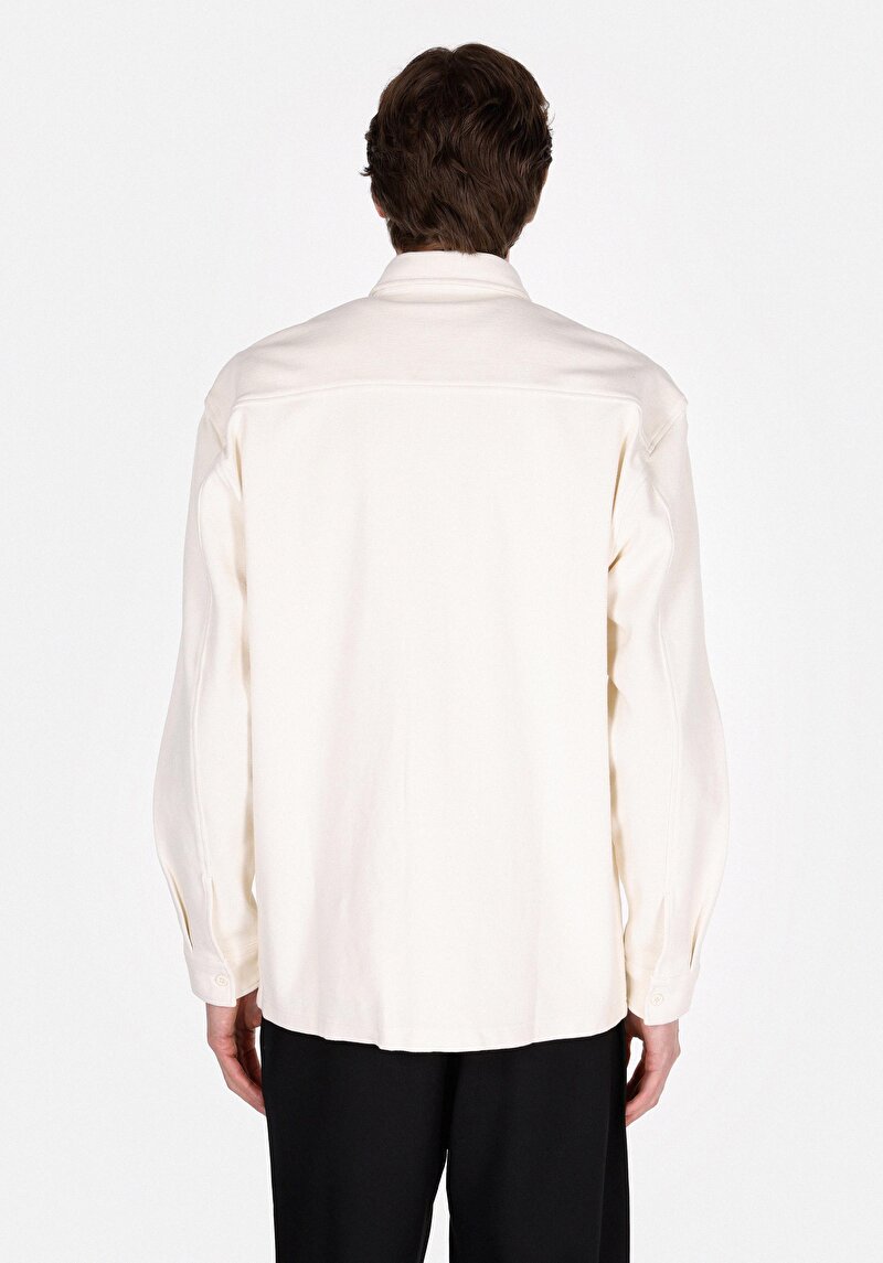 Imagine a Camasa Cu Maneca Lunga De Barbati Ecru Regular Fit Cl1072021