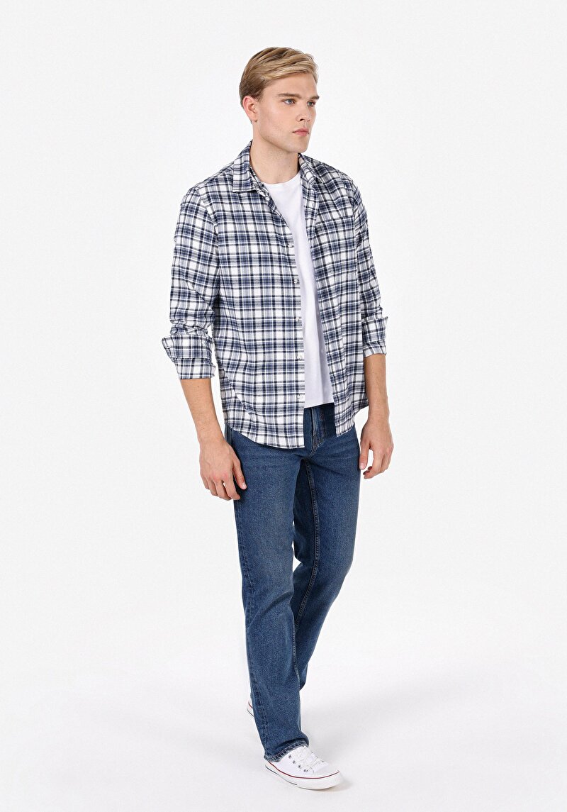 Afișați detalii pentru Camasa Cu Maneca Lunga De Barbati Albastru Marin Regular Fit  Cl1072024