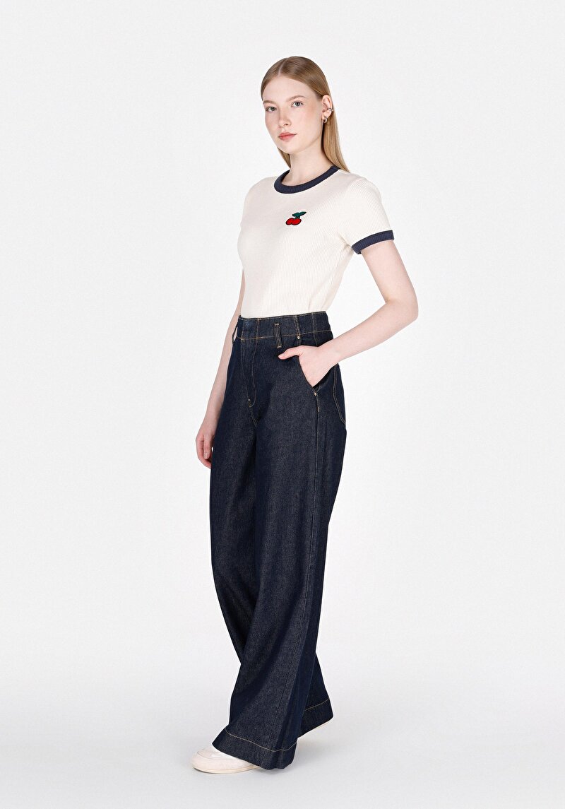 Afișați detalii pentru Tricou Cu Maneca Scurta De Dama Ecru Slim Fit  Cl1073164